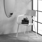 Chaise moderne en bois avec structure en métal peint, 4 pièces - Habibi Viadurini