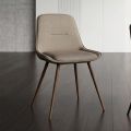 Chaise moderne en métal et tissu antitache gris tourterelle ou anthracite - Canova