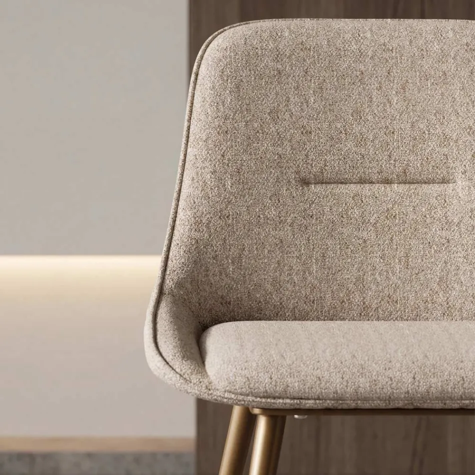 Chaise moderne en métal et tissu antitache gris tourterelle ou anthracite - Canova Viadurini