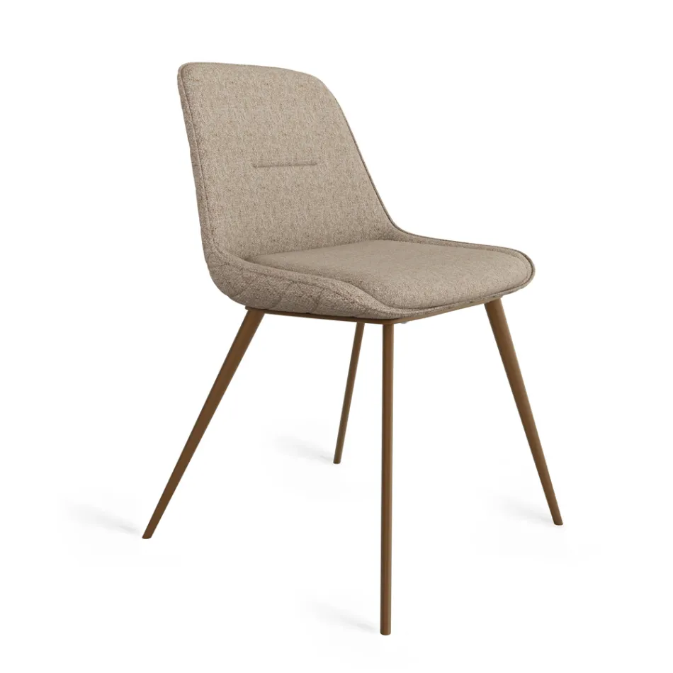 Chaise moderne en métal et tissu antitache gris tourterelle ou anthracite - Canova Viadurini