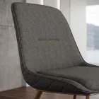 Chaise moderne en métal et tissu antitache gris tourterelle ou anthracite - Canova Viadurini