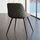 Chaise moderne en métal et tissu antitache gris tourterelle ou anthracite - Canova Viadurini