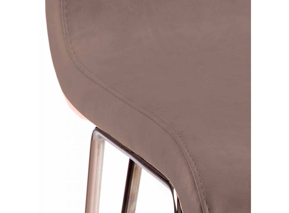 Chaise moderne en cuir ou simili cuir pour salle à manger ou cuisine Maha Viadurini