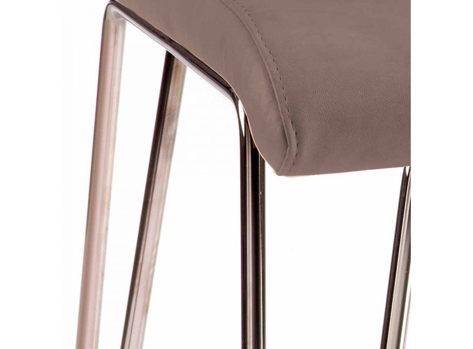 Chaise moderne en cuir ou simili cuir pour salle à manger ou cuisine Maha Viadurini