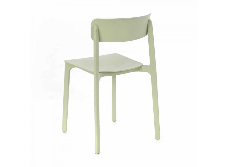 Chaise moderne en polypropylène coloré empilable, 4 pièces - Tierra Viadurini