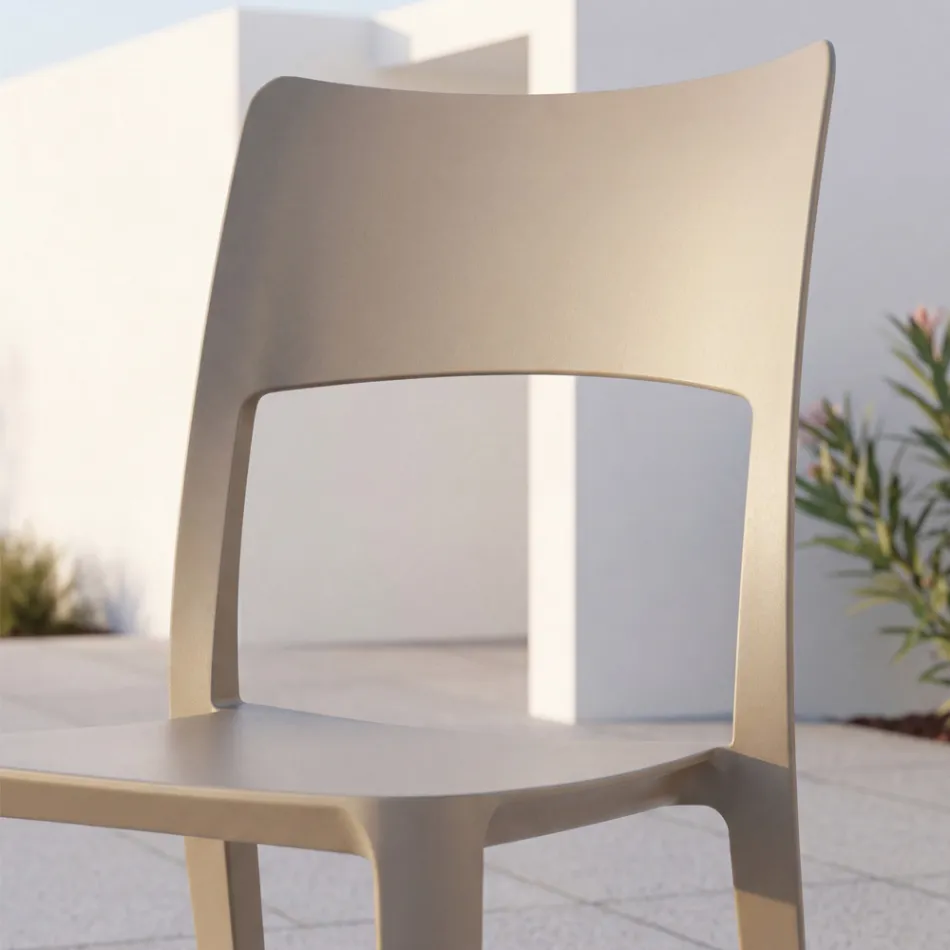 Chaise empilable moderne en polypropylène pour une utilisation intérieure et extérieure - Vermeer Viadurini
