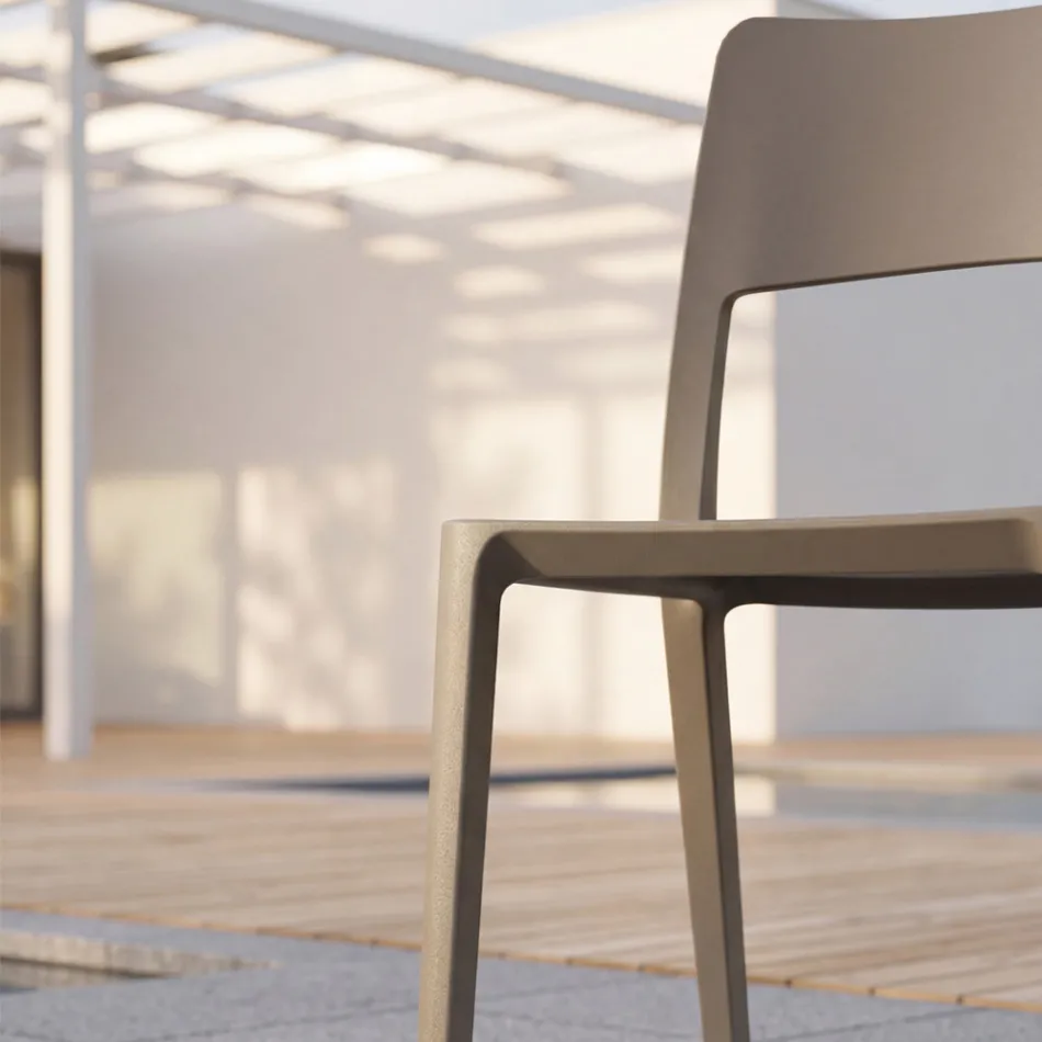Chaise empilable moderne en polypropylène pour une utilisation intérieure et extérieure - Vermeer Viadurini