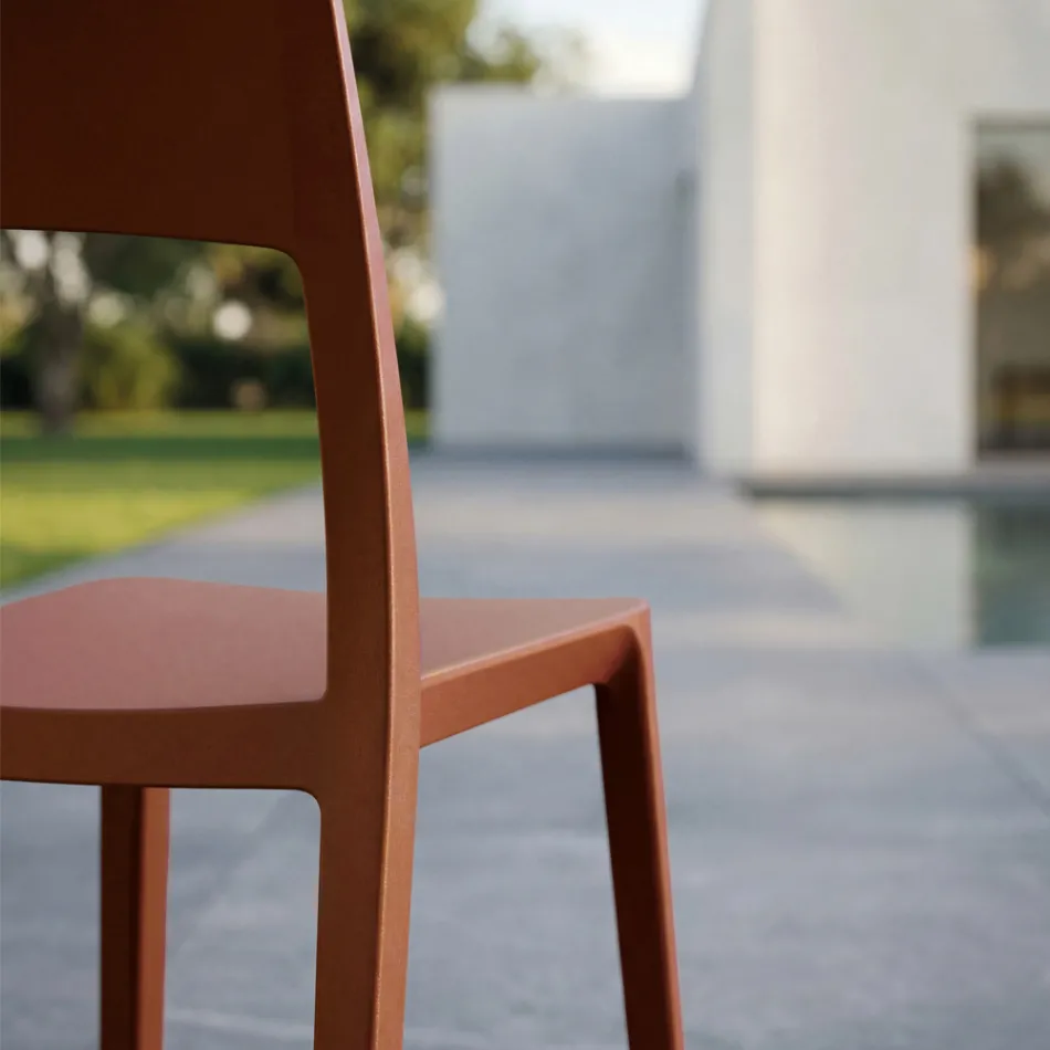 Chaise empilable moderne en polypropylène pour une utilisation intérieure et extérieure - Vermeer Viadurini
