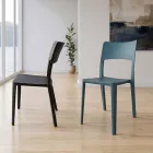 Chaise empilable moderne en polypropylène pour une utilisation intérieure et extérieure - Vermeer Viadurini