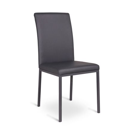 Chaise moderne en simili-cuir rembourrée de design 4 pièces Emma Viadurini