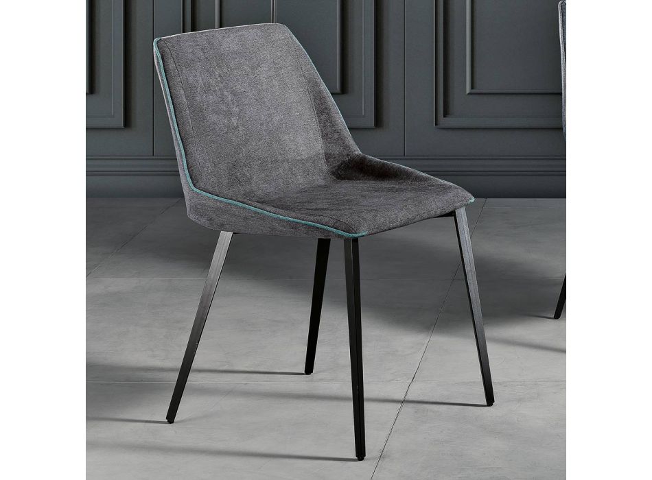 Chaise moderne en tissu et pieds triangulaires fabriquée en Italie, Oriella Viadurini