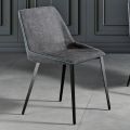 Chaise moderne en tissu et pieds triangulaires fabriquée en Italie, Oriella