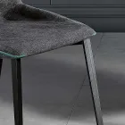 Chaise moderne en tissu et pieds triangulaires fabriquée en Italie, Oriella Viadurini
