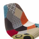 Chaise moderne en tissu patchwork avec pieds en bois, 4 pièces - Selena Viadurini