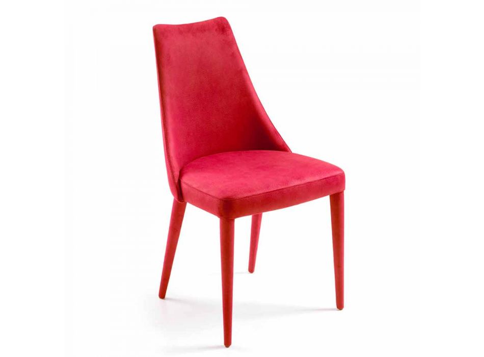 Chaise moderne pour salle à manger en rouge Tecnofibra Almira Viadurini