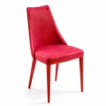 Chaise moderne de salle à manger en technofibre rouge Almira