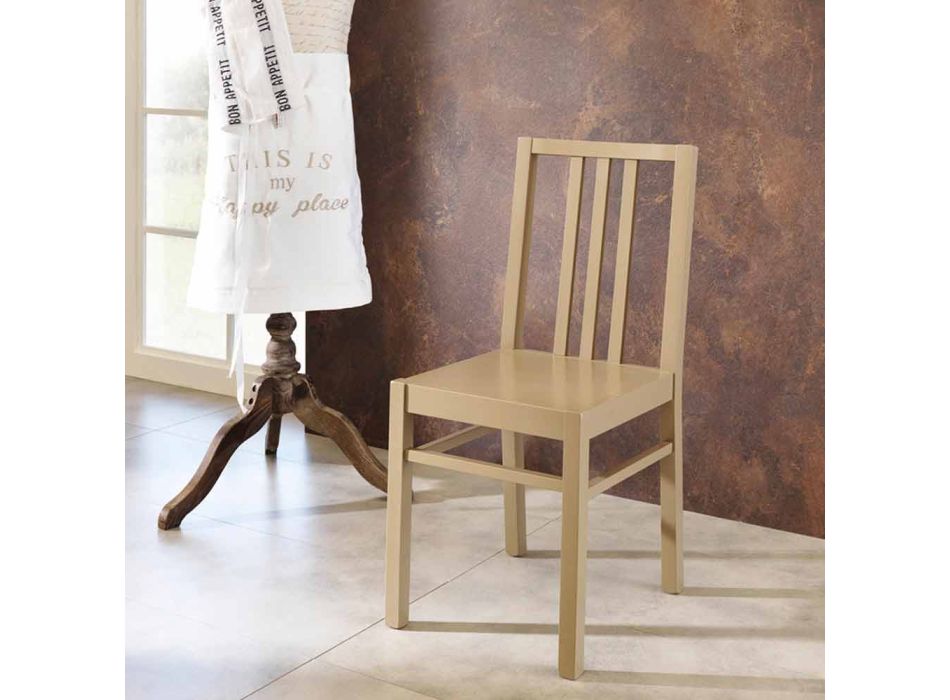 Chaise moderne couverte en bois de hêtre Besmira, 4 pièces Viadurini