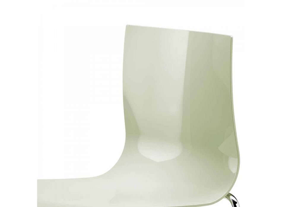 Chaise de Bureau ou de Salon Moderne Acier, Plastique Recyclé Coloré - Verenza Viadurini