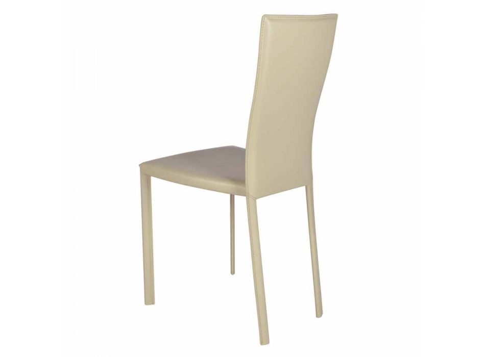 Chaise de salon design moderne recouvert de cuir / cuir made in Italy Ghada Viadurini
