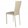 Chaise moderne design living revêtue cuir/peau made in Italy Ghada