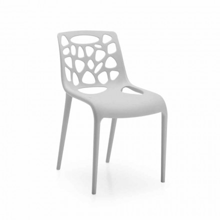 Chaise monobloc en polypropylène au design moderne Blandine, 4 pièces Viadurini