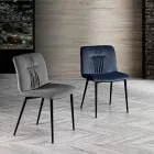 Chaise Monocoque en Tissu Coloré et Design Métal Noir - Florinda Viadurini