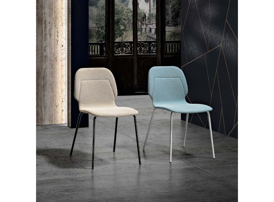 Chaise Monocoque Moderne en Tissu Design Coloré - Patrick Viadurini