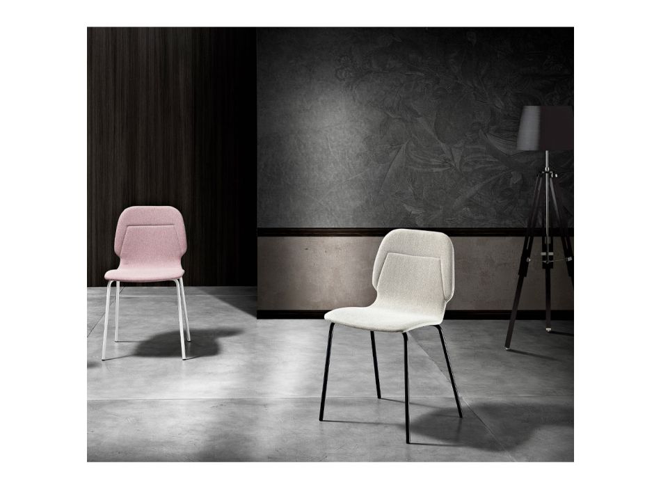 Chaise Monocoque Moderne en Tissu Design Coloré - Patrick Viadurini