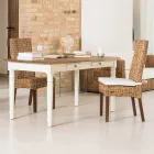 Chaise d'extérieur en tissage banane avec coussin d'assise - Safari Viadurini