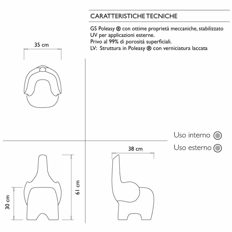 Chaise Elephant Design Moderne pour Enfants, 4 Pièces Colorées - Tino par Myyour Viadurini