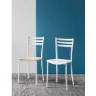 Chaise de cuisine moderne en métal blanc et bois de hêtre Made in Italy - Ace Viadurini