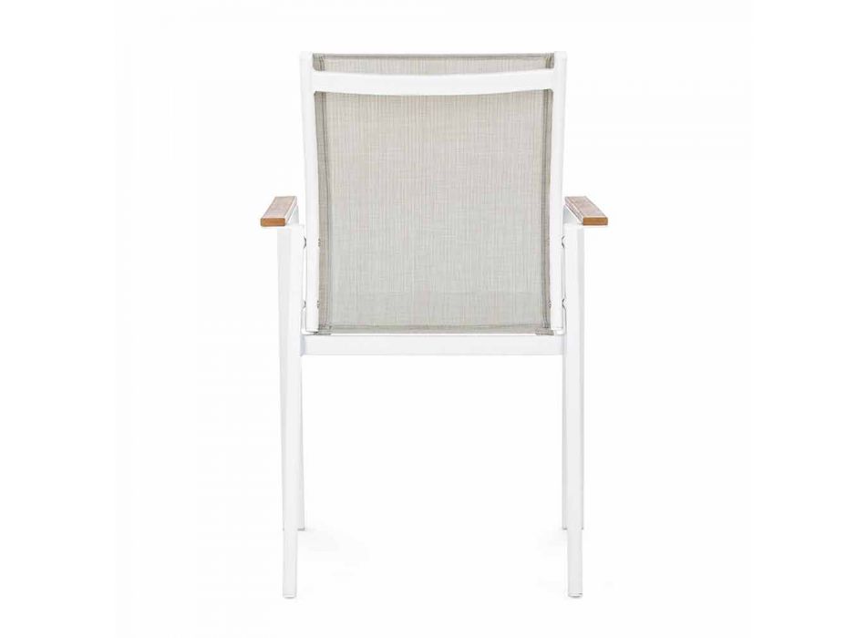 Chaise d'extérieur empilable avec accoudoirs en aluminium Homemotion - Sciullo Viadurini