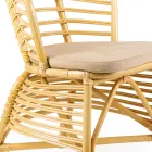 Chaise pour le jardin en rotin naturel avec coussin inclus - Torvi Viadurini