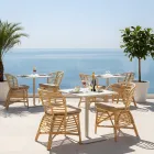 Chaise pour le jardin en rotin naturel avec coussin inclus - Torvi Viadurini
