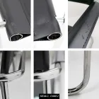 Chaise de salle de conférence ou de réunion en cuir noir et métal – Cirillo1/2 Viadurini