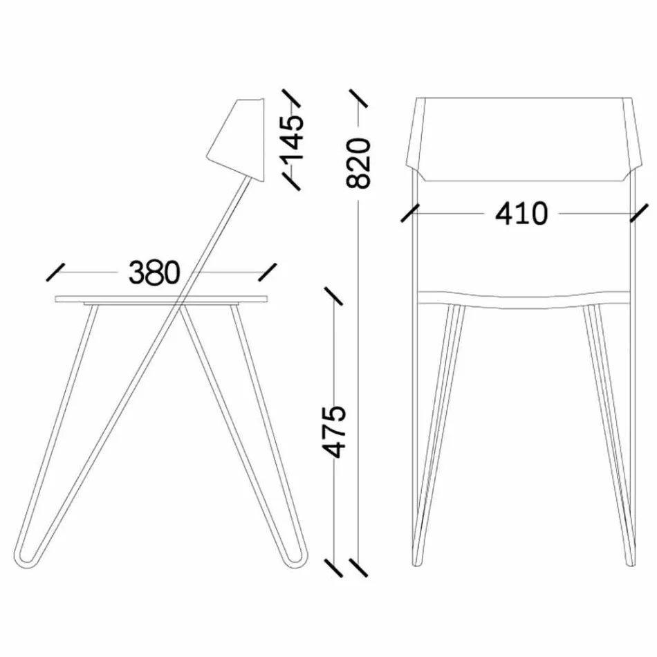 Chaise de salle à manger artisanale en bois et acier Made in Italy - Valencia Viadurini