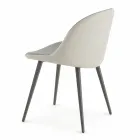 Chaise de salle à manger avec assise en cuir écologique Made in Italy, 2 pièces - Nobelio Viadurini