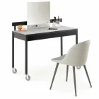 Chaise de salle à manger avec assise en cuir écologique Made in Italy, 2 pièces - Nobelio Viadurini