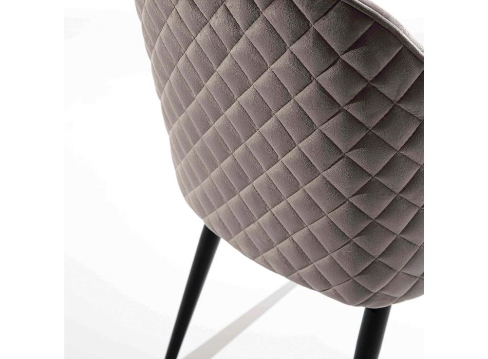 Chaise de salle à manger avec assise recouverte de velours ou de cuir écaille - Alida Viadurini