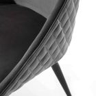 Chaise de salle à manger avec assise recouverte de velours ou de cuir écaille - Alida Viadurini