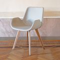 Chaise de salle à manger au design moderne en cuir fabriquée en Italie - Simba