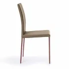 Chaise de salle à manger en similicuir Abbie, fabriquée en Italie Viadurini