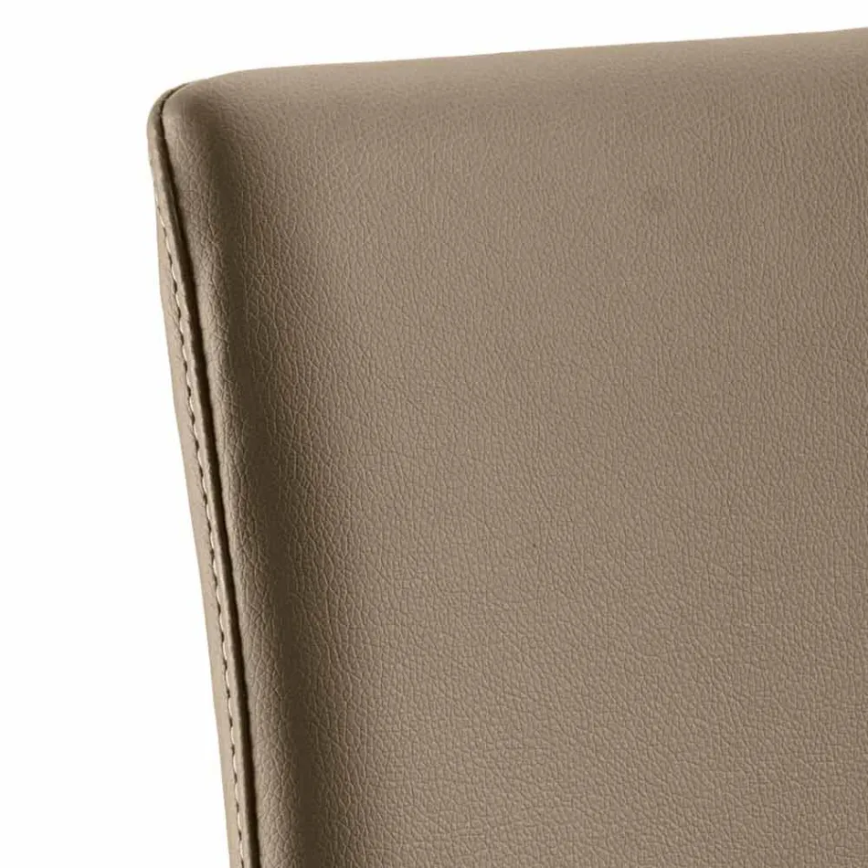 Chaise de salle à manger en similicuir Abbie, fabriquée en Italie Viadurini