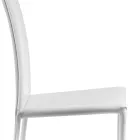 Chaise de salle à manger design recouverte de cuir fabriquée en Italie - Sissy Viadurini