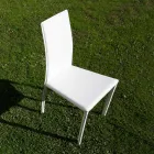 Chaise de salle à manger design recouverte de cuir fabriquée en Italie - Sissy Viadurini