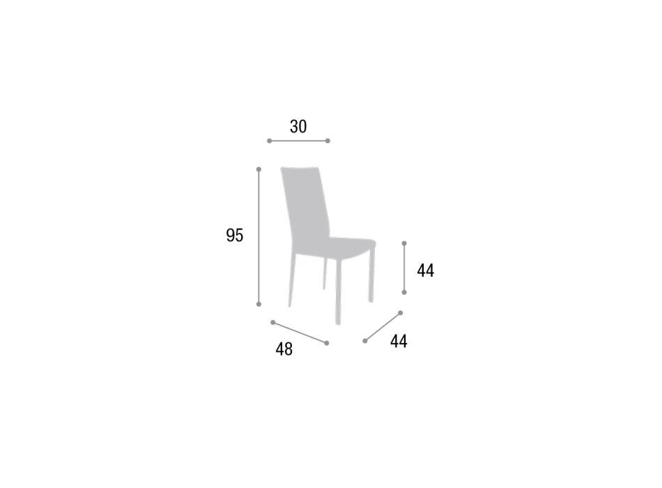 Chaise de salle à manger design recouverte de cuir fabriquée en Italie - Sissy Viadurini