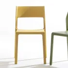 Chaise de salle à manger empilable en polypropylène coloré, 4 pièces - Abelia Viadurini