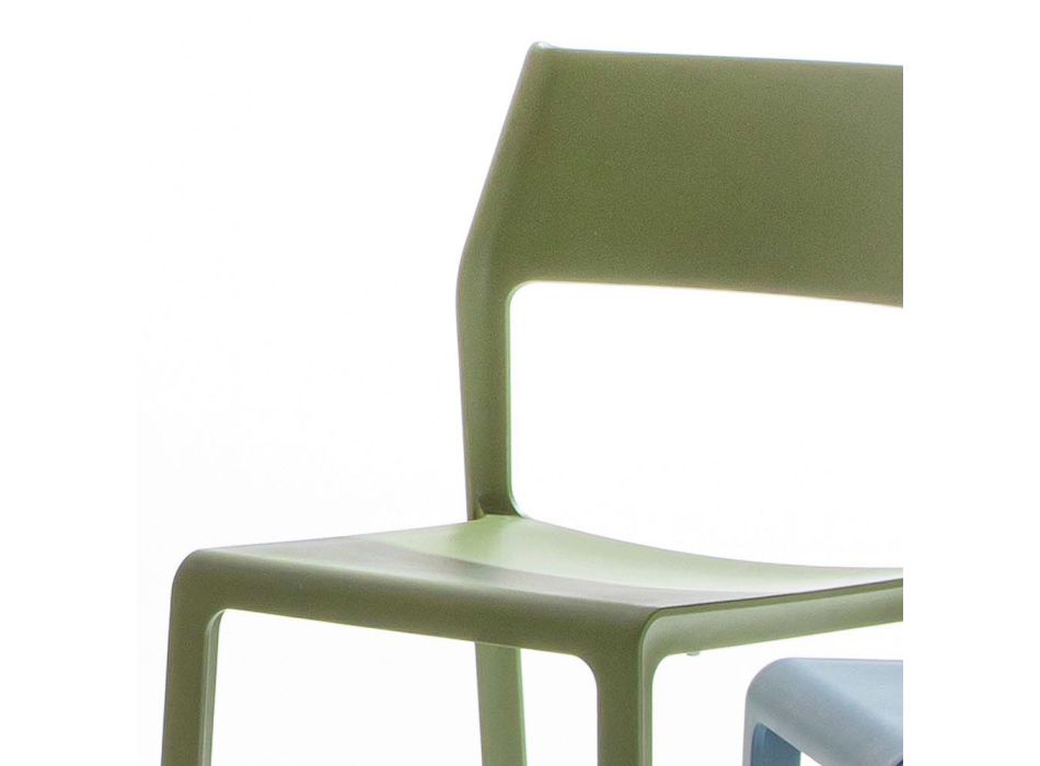 Chaise de salle à manger empilable en polypropylène coloré, 4 pièces - Abelia Viadurini