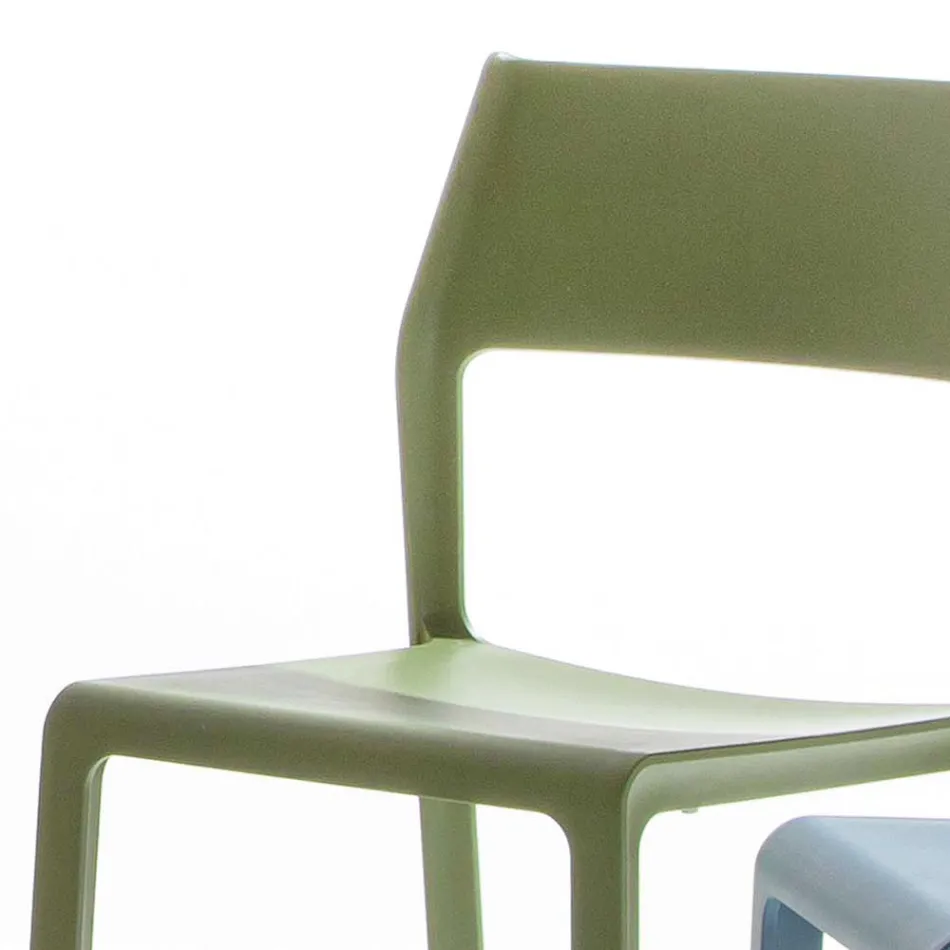 Chaise de salle à manger empilable en polypropylène coloré, 4 pièces - Abelia Viadurini