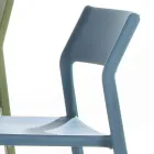 Chaise de salle à manger empilable en polypropylène coloré, 4 pièces - Abelia Viadurini